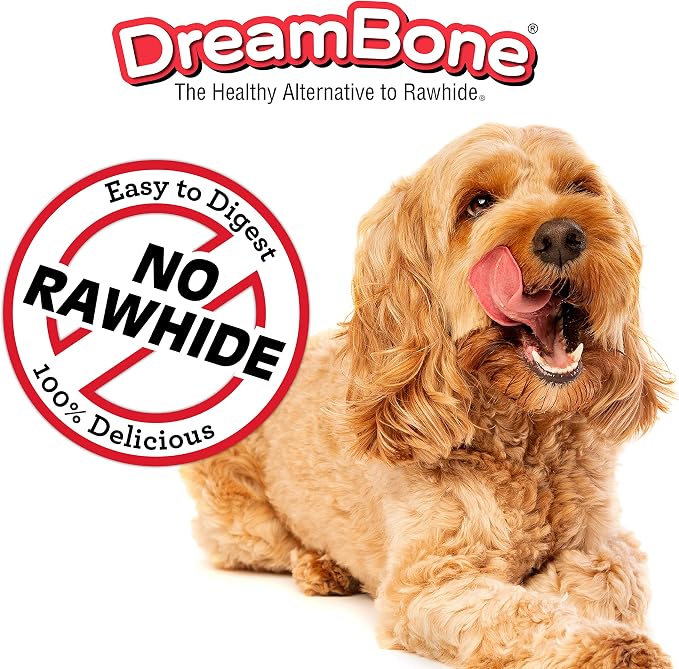 DreamBone Churro-Style Sticks Rawhide-Free Dog Treats, 14 Count | Daily Chew, Digests Safely and Completely, Made With Real Protein, Chicken and Veggies, For Adult Dogs