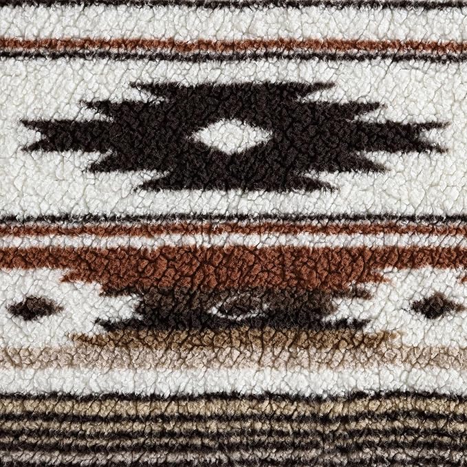 Wrangler - Faux Shearling Throw Blanket 50x60, Ultra Soft Reversible Plush Blanket for Couch, Western Style Room Decor, Cozy Throw for Sofa or Bed (Coyote Sands)