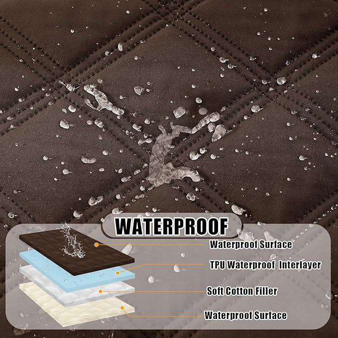 Smiry Waterproof Dog Bed Cover, Reversible Pet Blanket for Sofa Couch | Soft Washable Dog Blanket, Leakproof Couch Cover for Dogs Cats & Furniture Protection, 30x70, Chocolate/Beige