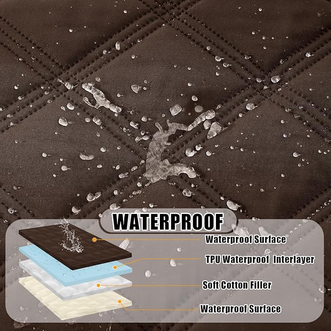 Smiry Waterproof Dog Bed Cover, Reversible Pet Blanket for Sofa Couch | Soft Washable Dog Blanket, Leakproof Couch Cover for Dogs Cats & Furniture Protection, 40x70, Chocolate/Beige