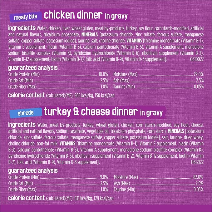 Friskies Purina Gravy Wet Cat Food Variety Pack, Poultry Shreds, Meaty Bits and Prime Filets - 5.5 oz. Cans (Pack of 64)