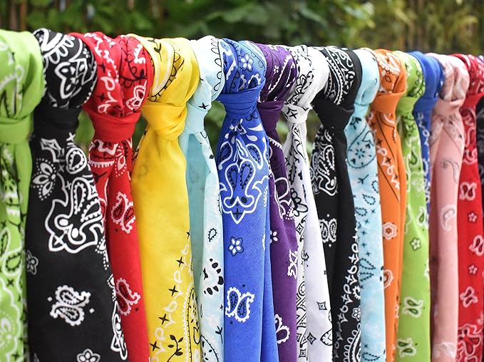 Gift Packaging Bandana for Men Women - 100% Cotton, Paisley, 22x22 In, 1 Pack - Large Bandanna Handkerchief Cowboy Hanky