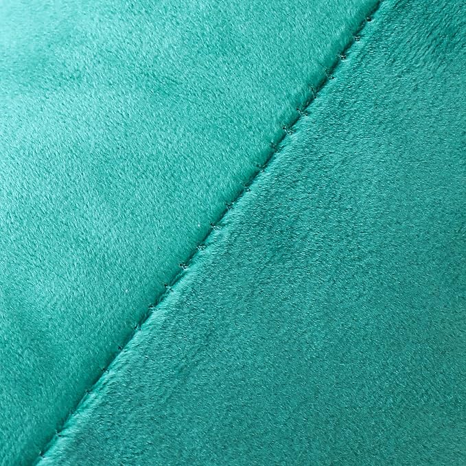 NiNi ALL Aqua Green Velvet Throw Pillow Covers 16x16 Pack of 2 Decorative | Couch Soft Solid Boho Cushion Squar Pillow Cases for Chair Sofa Bedroom Farmhouse Living room Modern Luxury Home Christmas