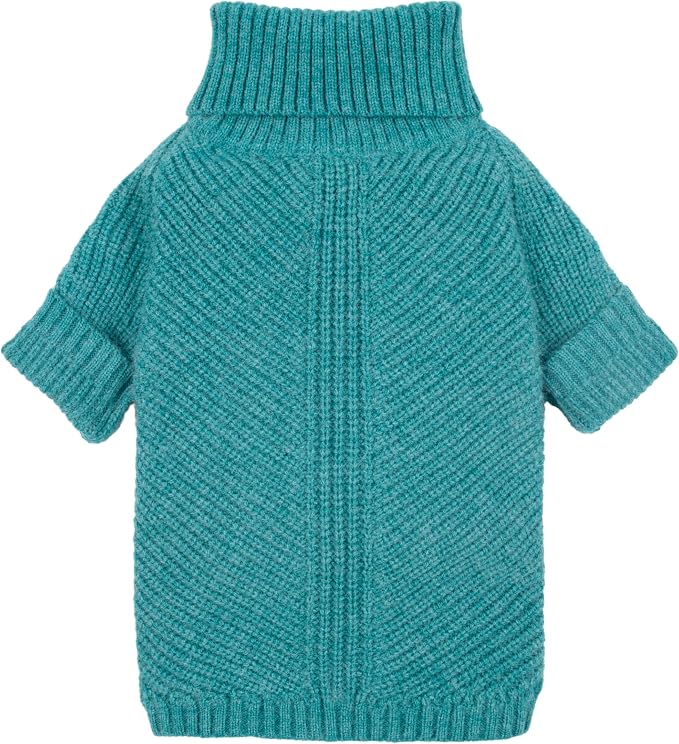 Fitwarm Knitted Dog Sweater - Thermal Winter Clothes for Small Dogs, Boy & Girl - Teal Blue, Small