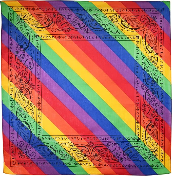 Gift Packaging Bandana for Men Women - 100% Cotton, Paisley, 22x22 In, 1 Pack - Large Bandanna Handkerchief Cowboy Hanky