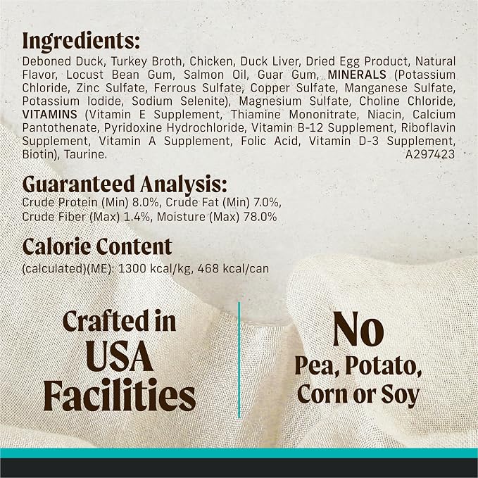 Merrick Grain Free Canned Dog Food, Real Duck Dinner Recipe With Added Vitamins and Minerals, 12.7 oz. Can