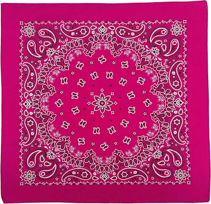 Gift Packaging Bandana for Men Women - 100% Cotton, Paisley, 22x22 In, 1 Pack - Large Bandanna Handkerchief Cowboy Hanky