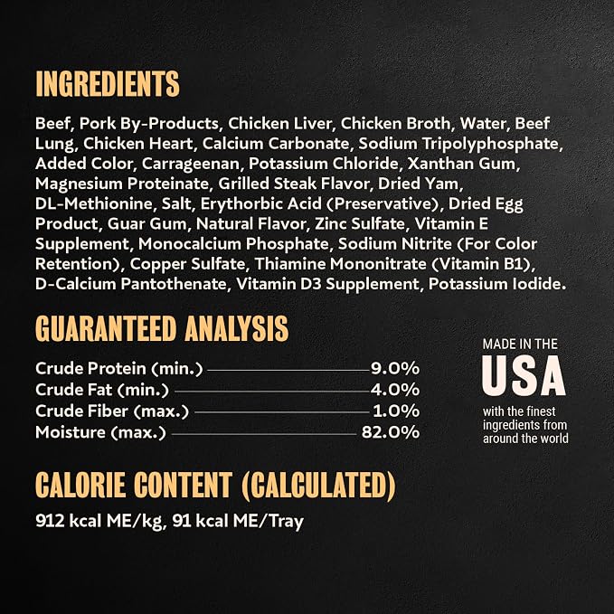 Cesar Classic Loaf Wet Dog Food, Grilled Steak & Eggs, 3.5 oz, 24 Count | Real beef #1 ingredient, made in the USA, 100% complete & balanced, no fillers/added sugar/artificial flavor, easy peel trays