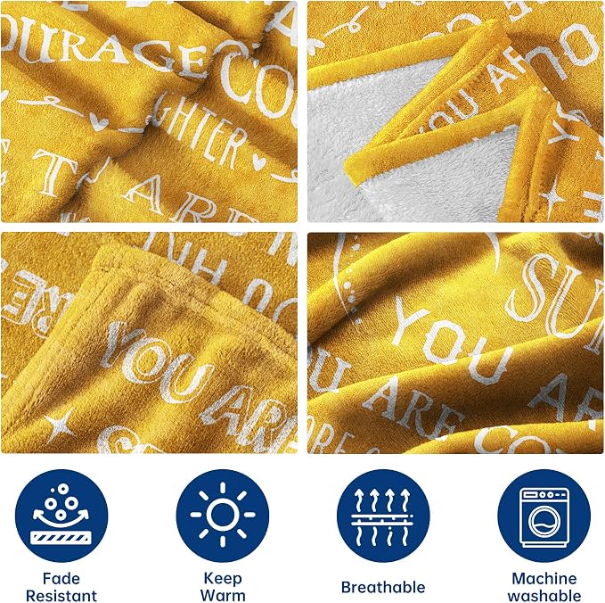 Gifts for Women or Men, Gifts for Him Her, Get Well Blanket | Inspirational Gifts for Women, Thinking of You Gift for Mom Grandma Sister Nurse, Feel Better After Surgery Gifts 60'' x 50''