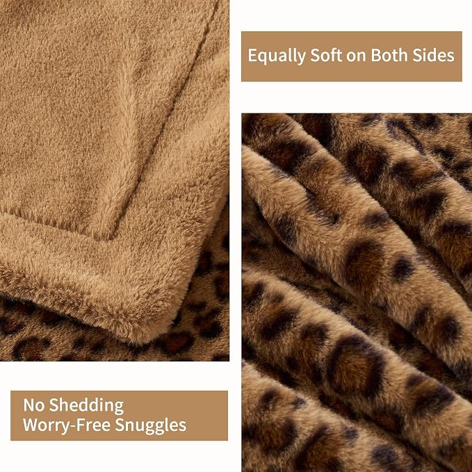 GALMAXS7 Cheetah Print Throw Blanket, Double-Sided Plush Faux Fur, 50"x60" | 500GSM Faux Fur,Double-Sided Leopard Design,Ultra Soft Plush Feel,All Season Cozy Blanket,No Shedding,Machine Washable