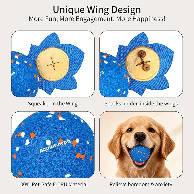 Snitch Ball, Interactive Dog Ball Replacement Shell, Blue