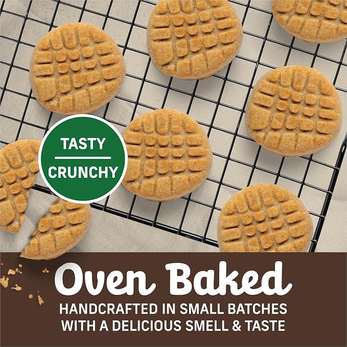 Merrick Oven Baked Dog Treats, Natural Cookies for Dogs, Paw’Some P’nut Butter Cookie with Real Peanut Butter