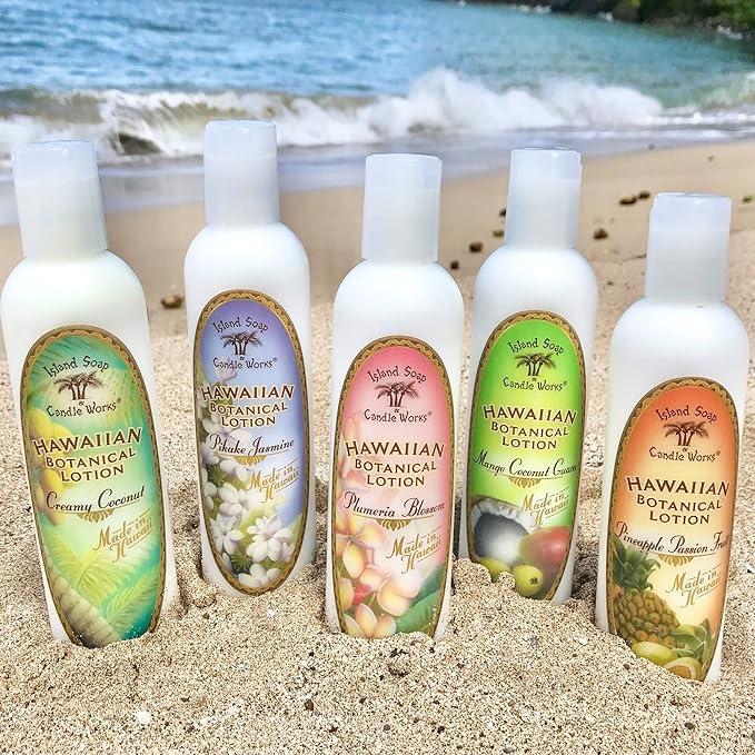 Island Soap and Candle Works Mango Coconut Guava Scented Body Lotion for Men and Women - Paraben Free Body Moisturizer - Hydrating Hawaiian Skincare - 8.5 Fl Oz. Bottle