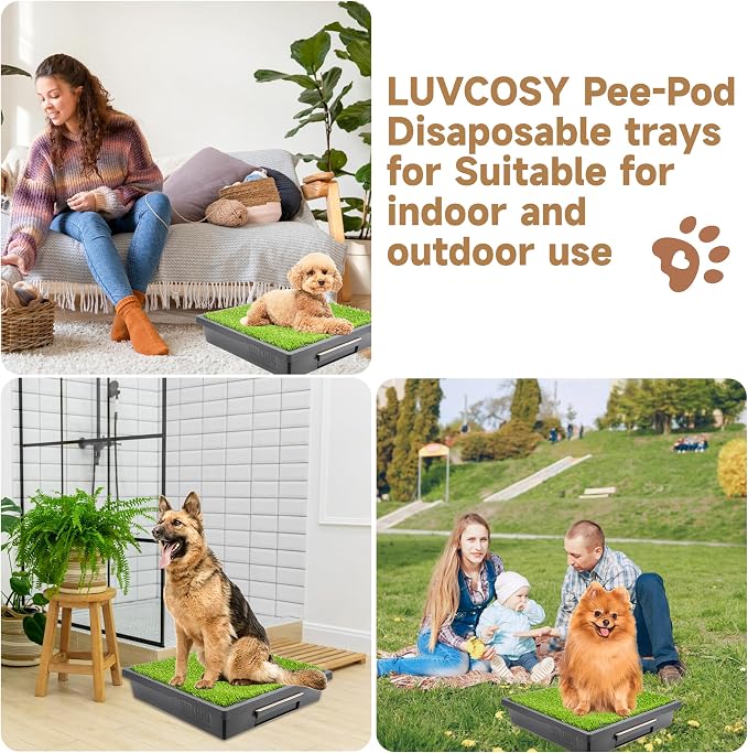 LUVCOSY 10 Disposable Potty Trays for PetSafe Portable Dog Potty, Sponge-Absorbent, Cornstarch-Based, Perfect for Urine Collection & Disposal (Pet Loo Not Included)