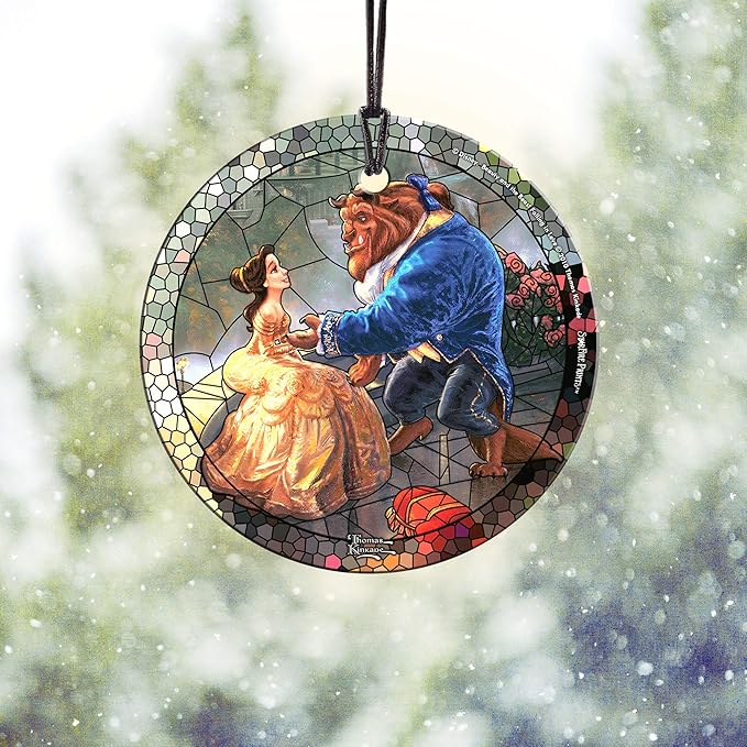 Disney - Beauty and The Beast - 3.5” Starfire Prints Hanging Glass Print Accessory – Light Catching Hanging Accessory – Ideal for Gifting and Collecting SPCIR684