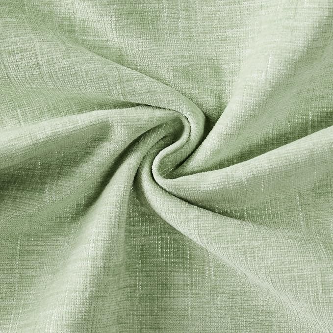 Ohocut Light Green Scalloped Pillow Cover Pack of 2 Spring Chenille Decorative Cute Boho Couch Throw Pillow Covers 18" x 18" Aesthetic Funky Preppy Pillow Cases for Sofa Living Room
