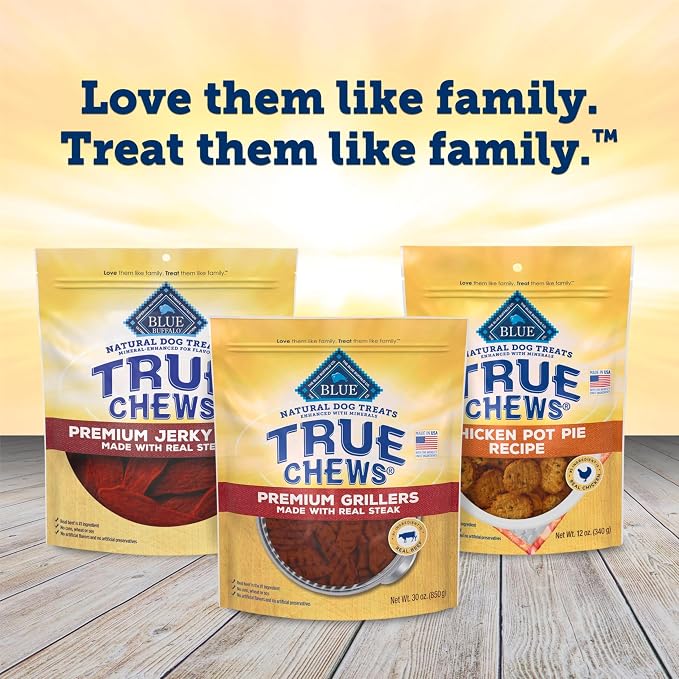 Blue Buffalo True Chews Premium Jerky Cuts Steak Dog Treats, 30 oz | Real Beef First, Oven-Dried, Easy to Tear, No Chicken By-Product, Corn, Wheat, or Soy