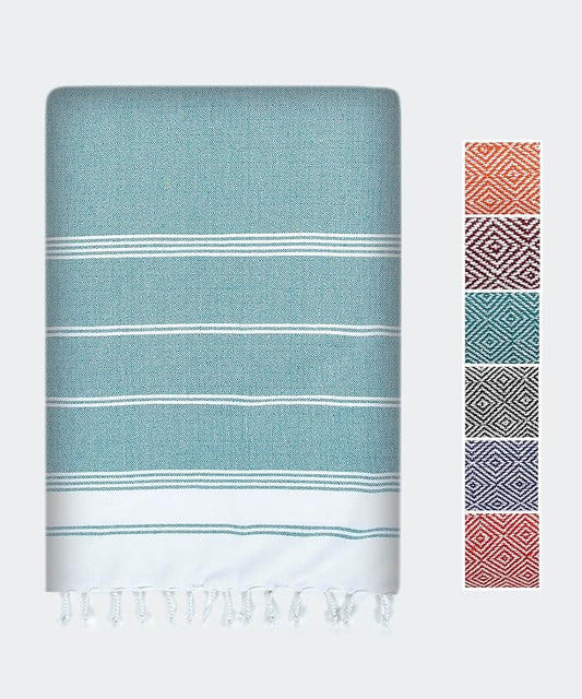 LANE LINEN Beach Towel - Beach Towels Oversized, Pre-Washed Large Beach Towels, Sandless Beach Towel, Quick Dry Travel Towel, Large Pool Towels, 39"x71" - Baltic