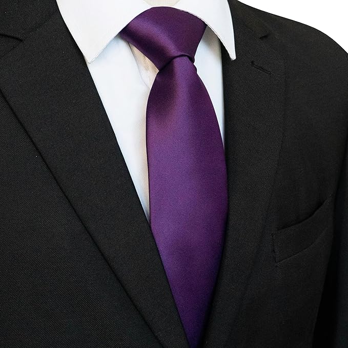 JEMYGINS Solid Color Tie Mens Necktie for Business and Wedding