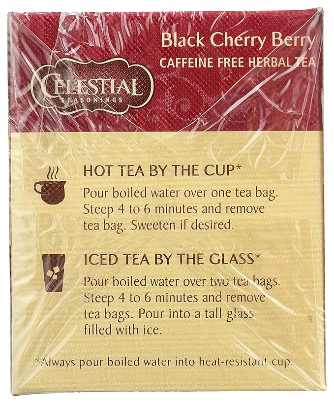 Celestial Seasonings Black Cherry Berry Herbal Tea, 20 Count