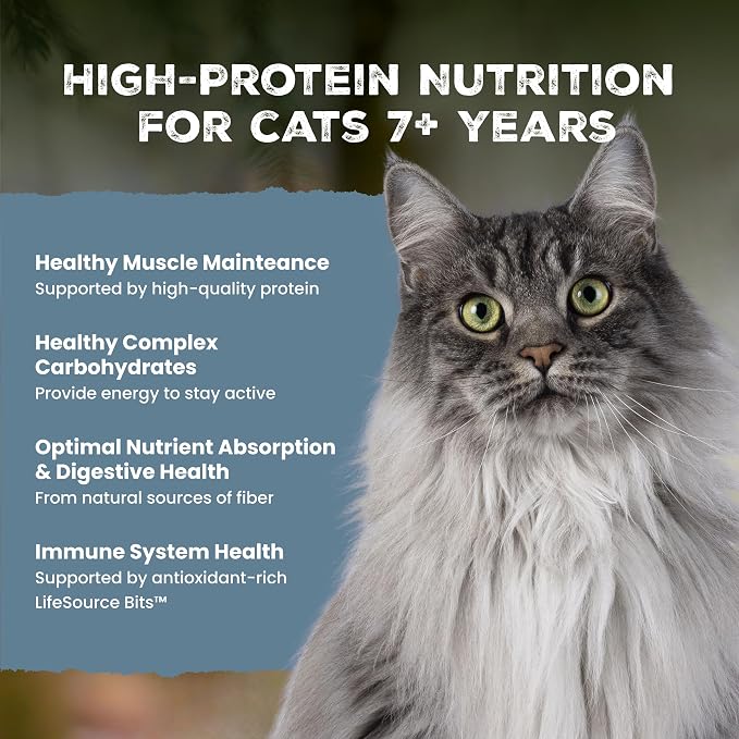 Blue Buffalo Wilderness Chicken Adult 7+ Dry Cat Food, Grain-Free, 5 lb | High Protein, Real Chicken #1 Ingredient, Supports Immunity with Antioxidant-Rich LifeSource Bits, Natural Ingredients