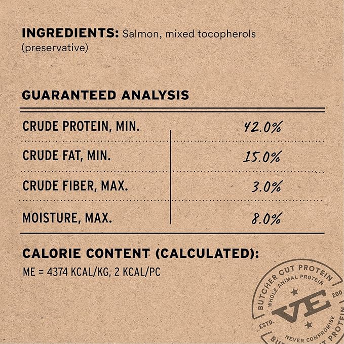 Vital Essentials Freeze Dried Dog Treats, Salmon Bites, 5 oz Bag | Single Animal Protein, Premium Quality, Grain-Free Training Treats, USA Made with U.S. & Globally Sourced Ingredients