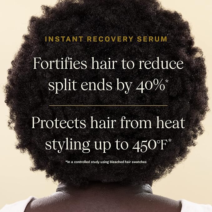 JVN Complete Instant Recovery Hair Serum, 3.4 Fl Oz, Frizz Fighting, Heat Protectant, Hair Smoothing Cream Strengthens & Repairs Damage, Silicone Free