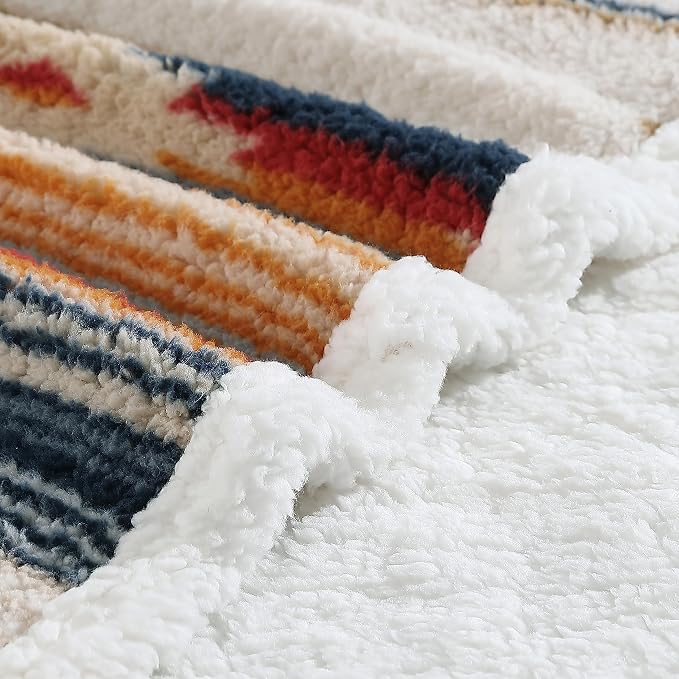 Wrangler - Throw Blanket with Sherpa Reverse, Super Soft Plush Bedding, Yellowstone-Inspired, Dorm Room Essentials, 50x60, Coyote Sands Ivory