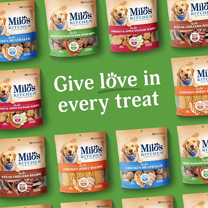 Milo’s Kitchen Beef Sausage Slices With Rice Dog Treats, 10 Oz. Bag