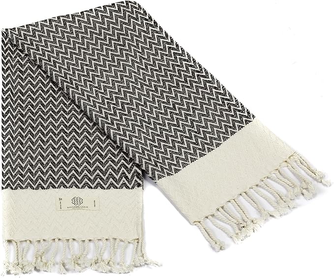 Madamelique Exclusive Hand Towels Set of 2-18 x 40 Inches - Decorative Bathroom Peshtemal Towel for Hand, Face, Hair, Yoga, Tea, Dishcloth, Kitchen and Bath - 100% Pure Cotton (Chocolate)