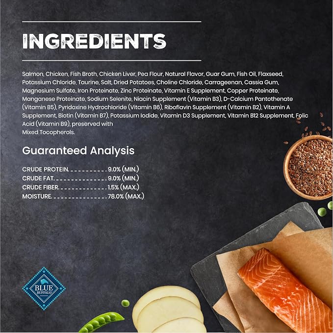 Blue Buffalo Wilderness Salmon Paté Adult Wet Cat Food, 3 oz, 24 ct | Real Salmon #1 Ingredients, High Protein & Grain-Free Recipes, Supports Energy for an Active Life