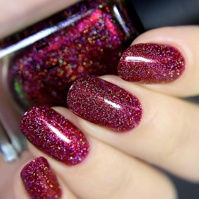 ILNP Rogue - Glowing Crimson Holographic Nail Polish