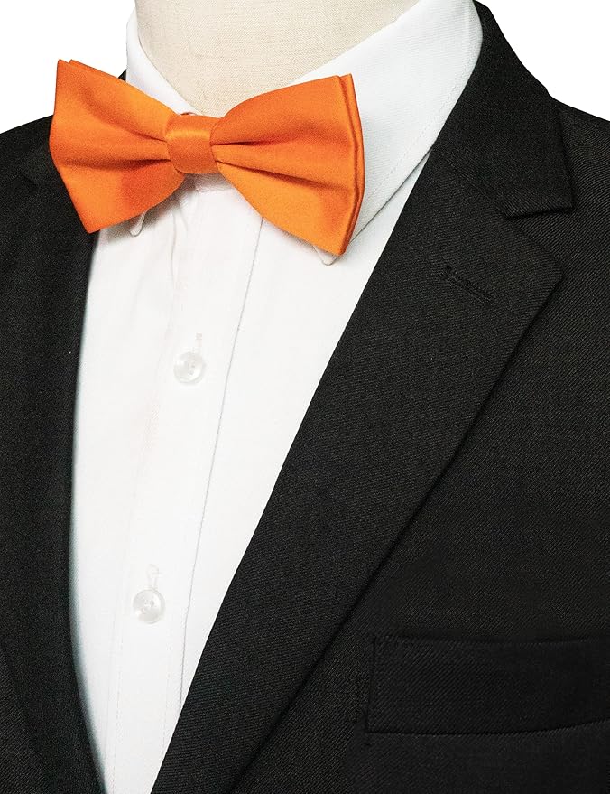 JEMYGINS Solid Color Pre-tied Bow Tie Adjustable Bowtie for Men