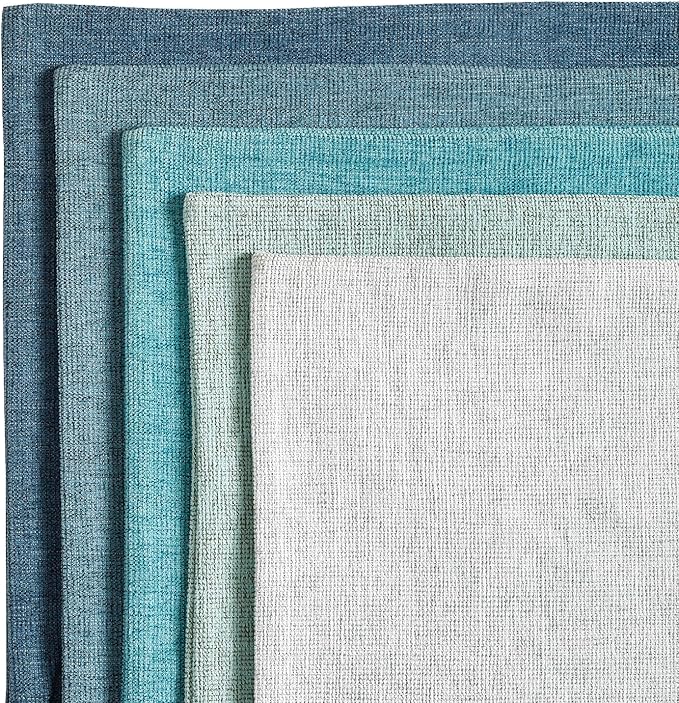 Decorative Chenille Throw Pillow Covers 26x26 Euro Shams Lightcyan | Pack of 2 Square Soft Cozy Concise Modern Farmhouse Fall Cushion Cases for Sofa Couch Bed Living Room Home Decor