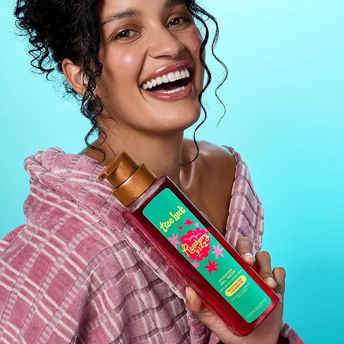 Tree Hut Raspberry Fizz Foaming Gel Body Wash, Mothers Day Gifts, Hydrating & Moisturizing Shower Gel for Soft, Glowing Skin, Fruity Scent, 18 fl oz