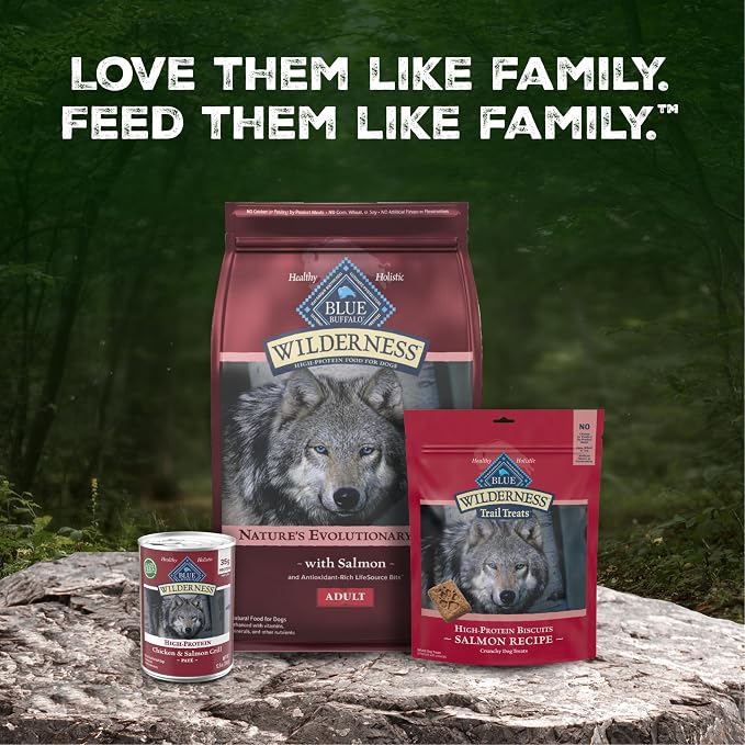 Blue Buffalo Wilderness Salmon & Wholesome Grains Adult Dry Dog Food, 13 lb | 39g Protein, Real Salmon #1 Ingredient, Antioxidant-Rich Fruits & Veggies, High Protein to Fuel Adventures