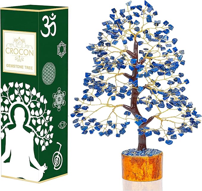 Lapis Lazuli Tree - Crystal Tree - Chakra Tree of Life - Gemstone Tree - Feng Shui Tree - Money Tree - Chakra Decor - Crystal Gift - Healing Crystals - Spiritual Gift - Home Decor - Positive Energy