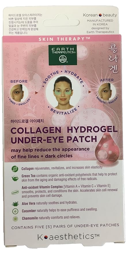 Earth Therapeutics Hydrogel Under Eye Patch, Collagen and Green Tea Bundle
