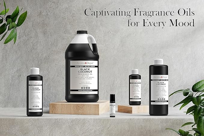 Aroma Depot Black Coconut Fragrance Oil 8 oz. Perfume Skin Oil, Scented Oil, is Great for Candles, Bath Bombs, Body Butters, Creams & Lotions. Few Drops in The Diffuser, Burners, or Warmers.