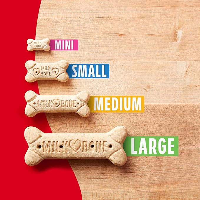 Milk-Bone Original Biscuits Large Dog Treats, 2 (4 Lb.) Boxes | 4 lb. boxes, Tail-wagging meaty taste, 15% protein, For dogs over 60 lbs.