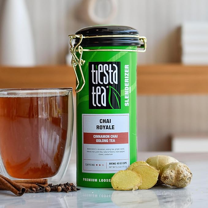 Tiesta Tea - Chai Royale Tea, Loose Leaf, Cinnamon Chai Oolong Tea, Premium Medium Caffeine Tea Blend, Make Hot or Iced & Up to 50 Cups, 6 oz Refillable Tin