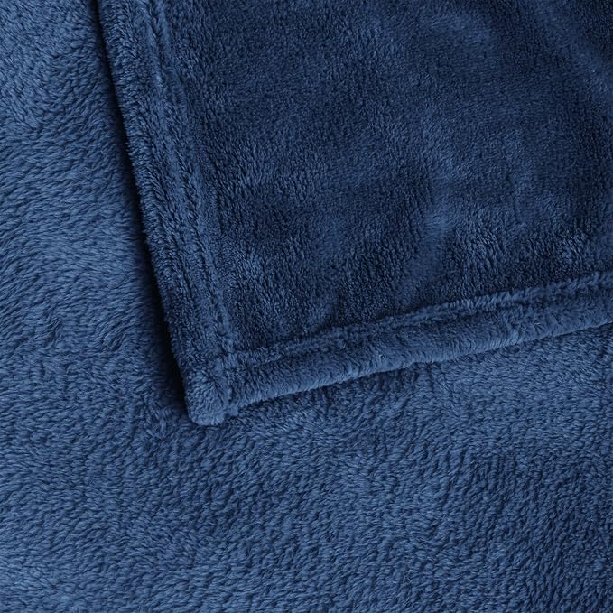 BEDELITE Fleece Blanket Soft Plush Queen Size Bed Blanket Navy 90"x90" | Ultra Soft Fleece, Plush Microfiber, Lightweight Warmth, All Season Comfort, Fade Resistant, Machine Washable,Perfect for Bed