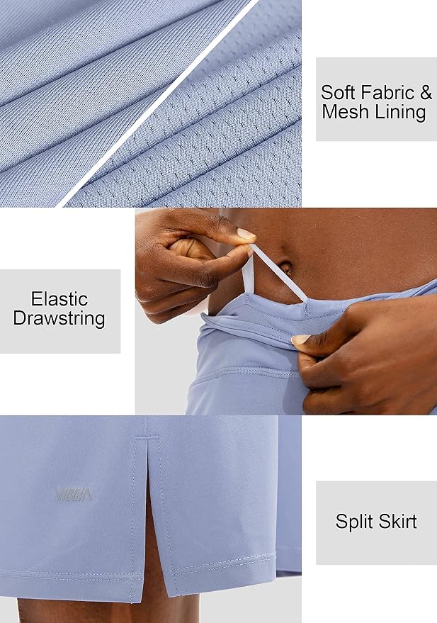 Women's 20" Knee Length Skorts Skirts UPF50+ Athletic Tennis Golf Skirt for Women Casual Summer Skirts