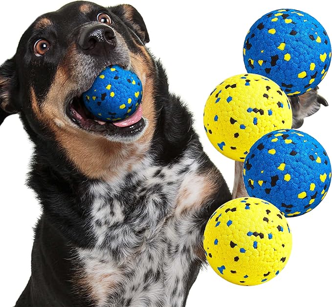 Kimee Dog Balls Tennis Balls Dog Chew Toys for Aggressive Chewers ETPU 4Pcs