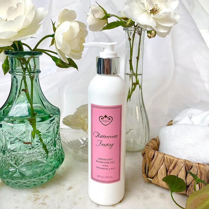 Jaqua Spa Aromatic Massage Oil with Jojoba, Sesame, and Sunflower Oil - Buttercream Frosting