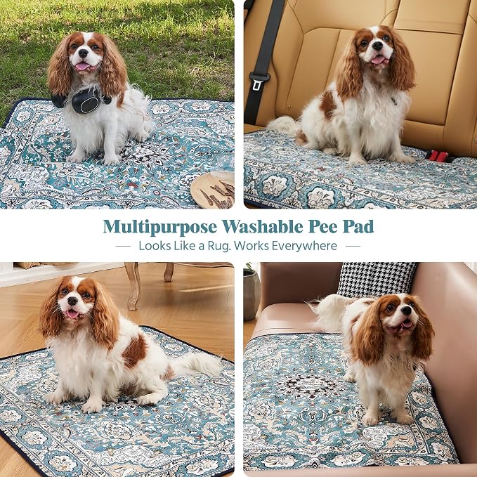 Washable Pee Pads for Dogs, Reusable Puppy Pads 48"x 48" 2 Pack | Leak-Proof, Super Absorbent Potty Training Pads With Non-Slip Backing For Crates, Floor, Playpen, Whelping & Furniture
