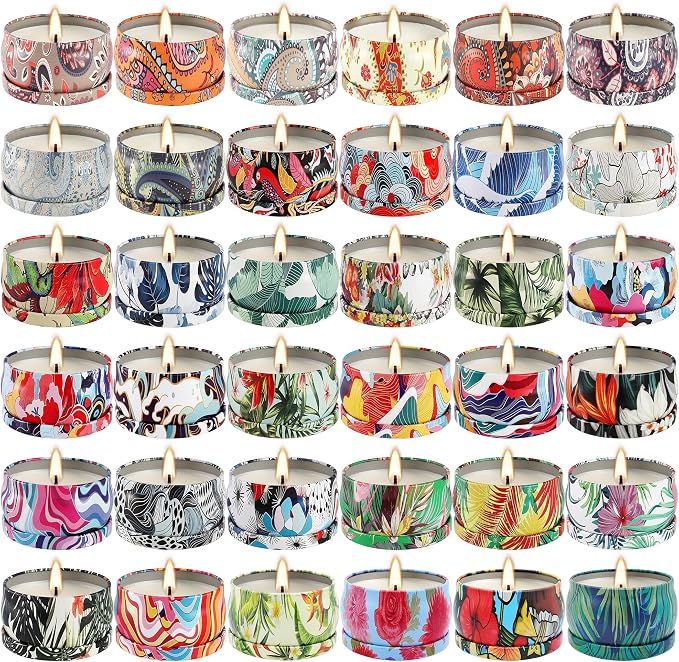 YOROXRG Scented Candles Gifts Set 36 Pack Soy Wax Travel Tin Jar Candles,Aromatherapy Candles for Home 2.5 OZ Scented Candles for Mom for Christmas, Birthday, Thanksgiving, Mother's Day,Valentine'sDay