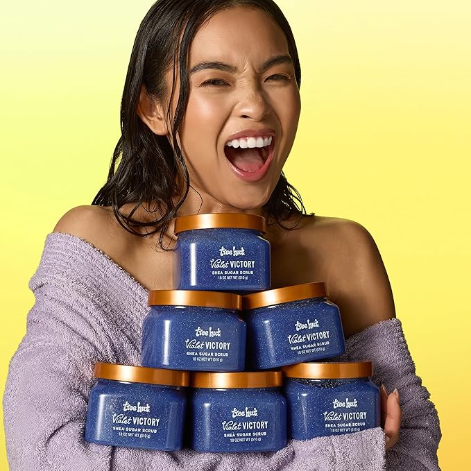 Tree Hut Violet Victory Shea Sugar Scrub, Exfoliating, Hydrating & Moisturizing Body Scrub with Shea Butter & Natural Oils, Smooth & Soften Skin, Polishing Exfoliant for Radiant Skin, 18 oz