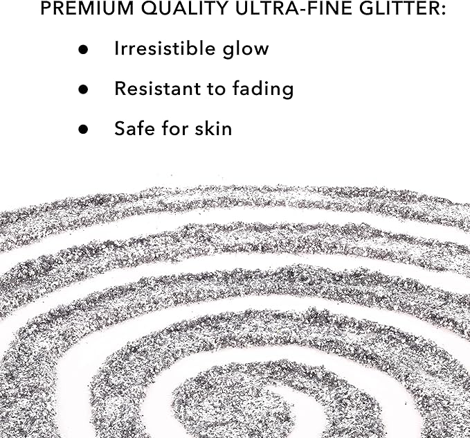 Silver Glitter in Jar - 4 Oz Christmas Glitter for Crafts - Fine Glitter for Slime - Face Glitter - Candle Glitter - Body Glitter