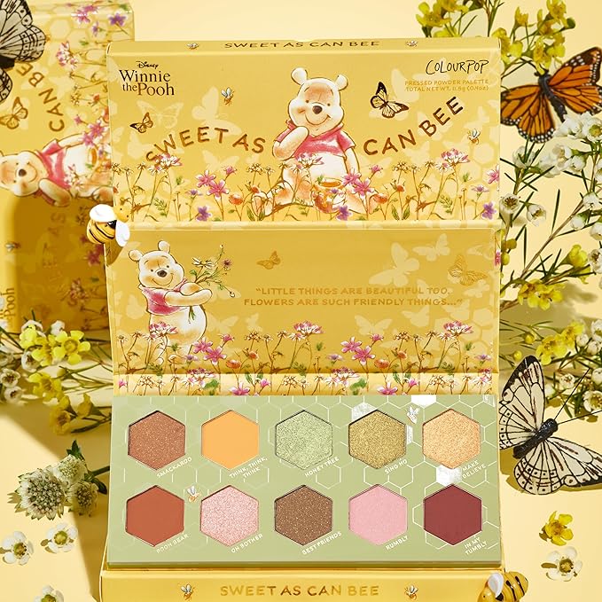 ColourPop x Winnie the Pooh Sweet As Can Bee Eyeshadow Palette - Honey Tone Eye Makeup Palette with Metallic, Matte & Matte Sparkle Finishes - High-Pigment Formula (0.4 oz)